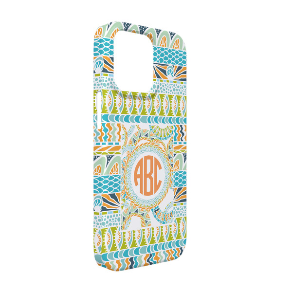 Custom Teal Ribbons & Labels iPhone Case - Plastic - iPhone 13 Pro (Personalized)