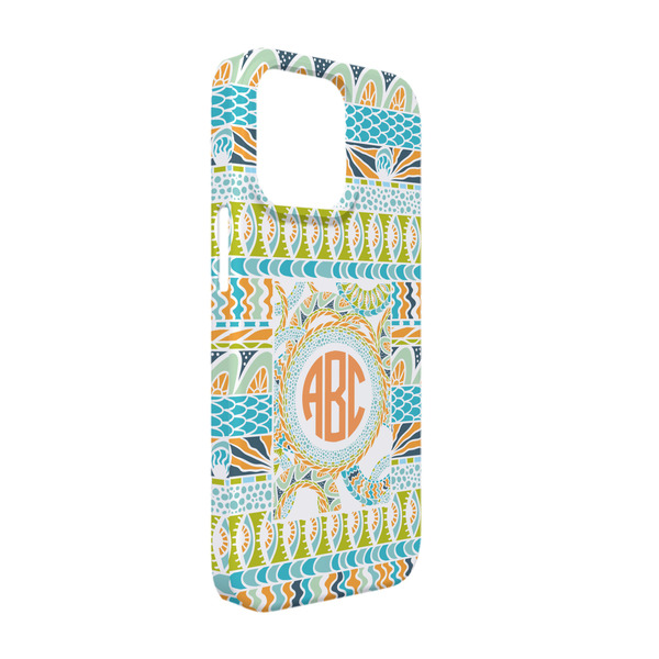 Custom Teal Ribbons & Labels iPhone Case - Plastic - iPhone 13 Pro (Personalized)