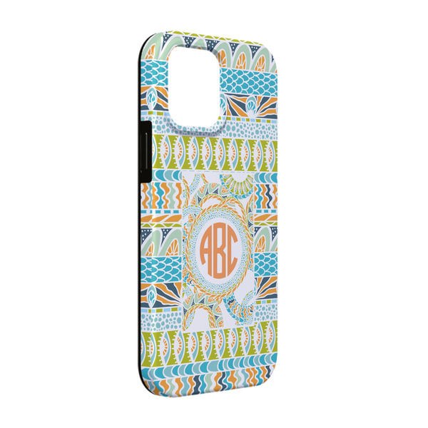 Custom Teal Ribbons & Labels iPhone Case - Rubber Lined - iPhone 13 (Personalized)