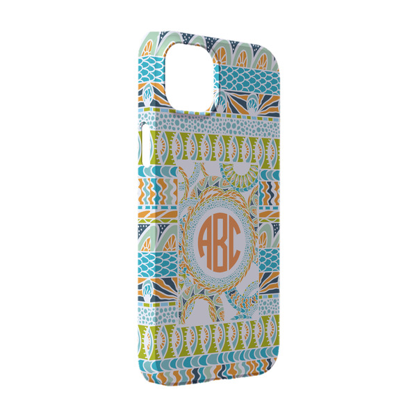 Custom Teal Ribbons & Labels iPhone Case - Plastic - iPhone 14 (Personalized)