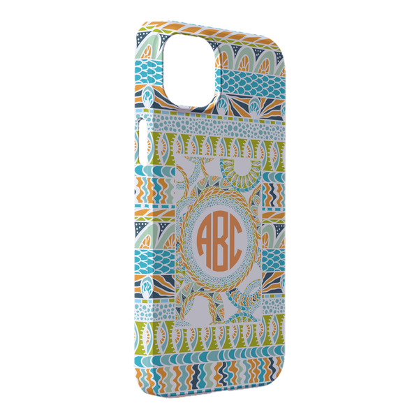 Custom Teal Ribbons & Labels iPhone Case - Plastic - iPhone 14 Plus (Personalized)