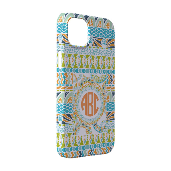 Custom Teal Ribbons & Labels iPhone Case - Plastic - iPhone 14 Pro (Personalized)