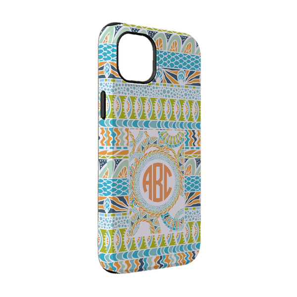 Custom Teal Ribbons & Labels iPhone Case - Rubber Lined - iPhone 14 Pro (Personalized)