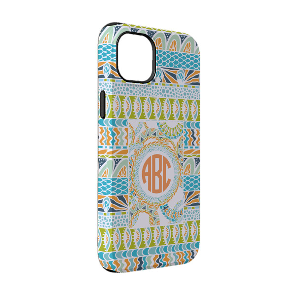 Custom Teal Ribbons & Labels iPhone Case - Rubber Lined - iPhone 14 (Personalized)