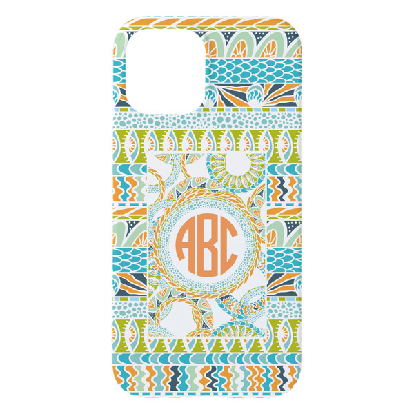 Teal Ribbons & Labels iPhone 15 Plus Case - Back