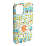 Teal Ribbons & Labels iPhone Case - Plastic (Personalized)