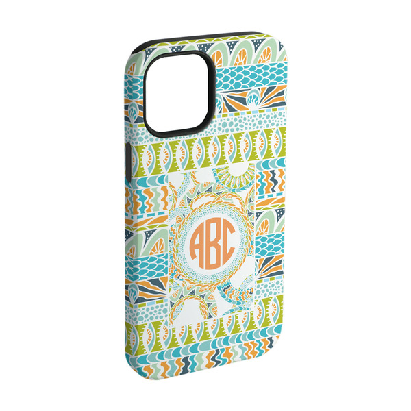 Custom Teal Ribbons & Labels iPhone Case - Rubber Lined - iPhone 15 (Personalized)