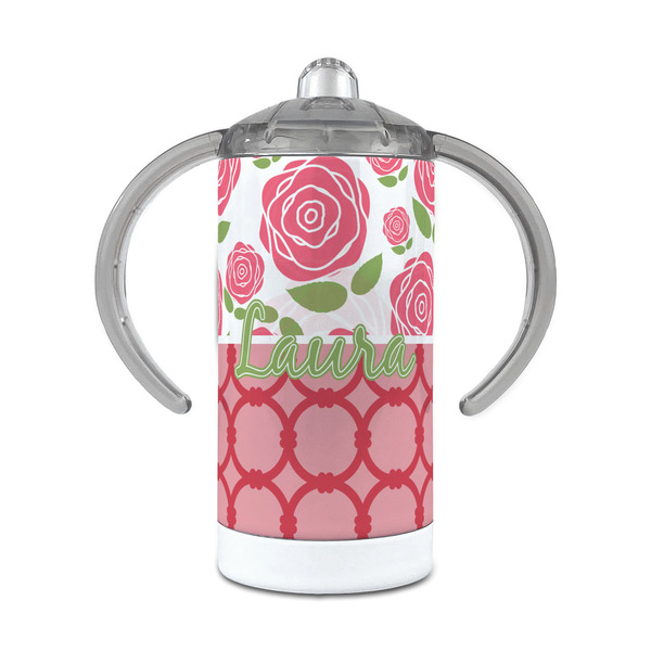 Custom Roses 12 oz Stainless Steel Sippy Cup (Personalized)