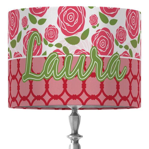 Custom Roses 16" Drum Lamp Shade - Fabric (Personalized)