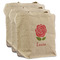 Roses 3 Reusable Cotton Grocery Bags - Front View