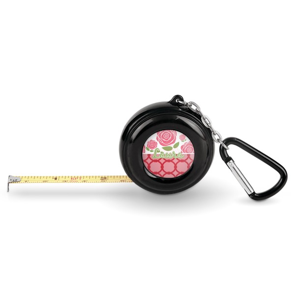 Custom Roses Pocket Tape Measure - 6 Ft w/ Carabiner Clip (Personalized)