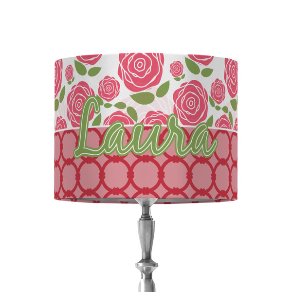 Custom Roses 8" Drum Lamp Shade - Fabric (Personalized)