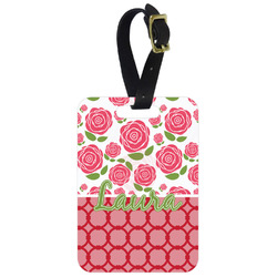 Roses Metal Luggage Tag w/ Name or Text