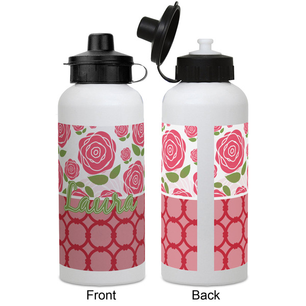 Roses Aluminum Water Bottle - White APPROVAL