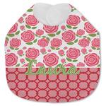 Roses Jersey Knit Baby Bib w/ Name or Text
