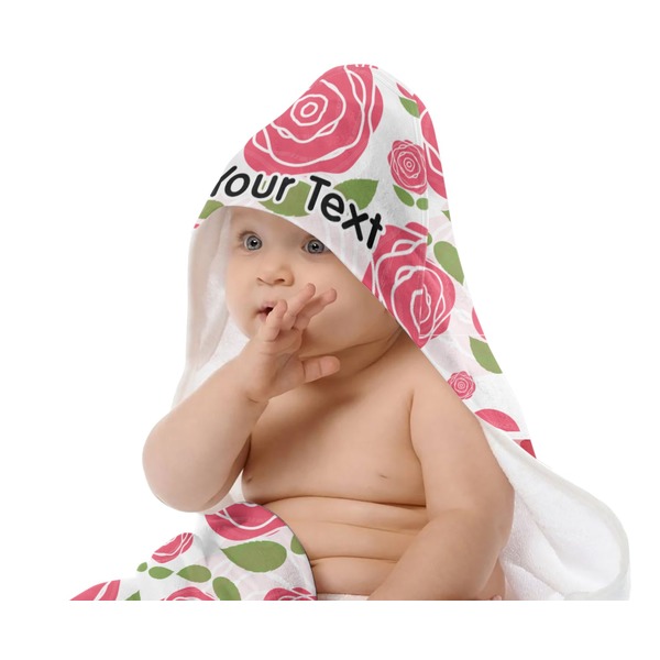 Roses Baby Hooded Towel on Child
