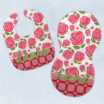 Roses Baby Bib & Burp Set w/ Name or Text