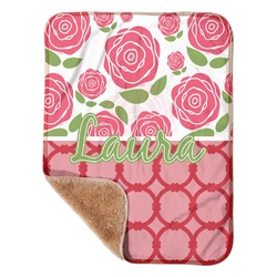 Roses Sherpa Baby Blanket - 30" x 40" w/ Name or Text
