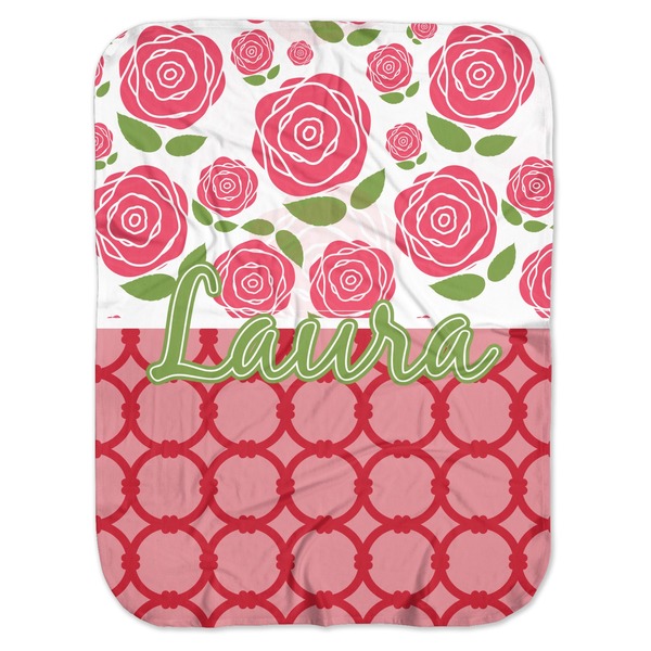 Custom Roses Baby Swaddling Blanket (Personalized)