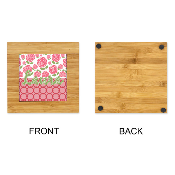 Roses Bamboo Trivet with 6" Tile - APPROVAL