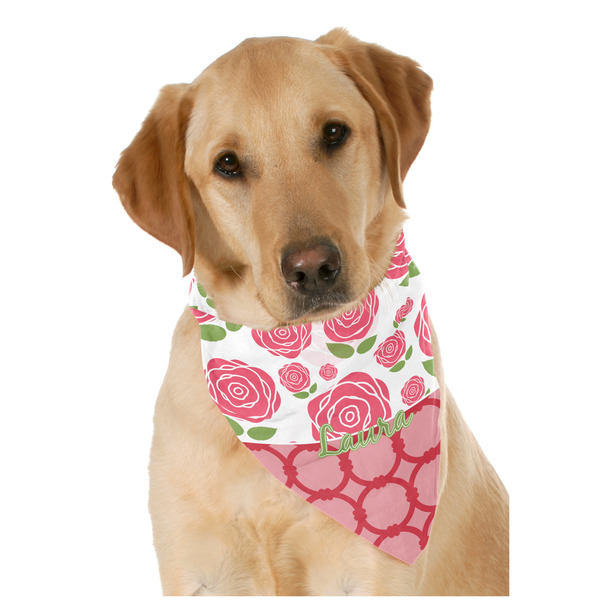 Custom Roses Dog Bandana Scarf w/ Name or Text
