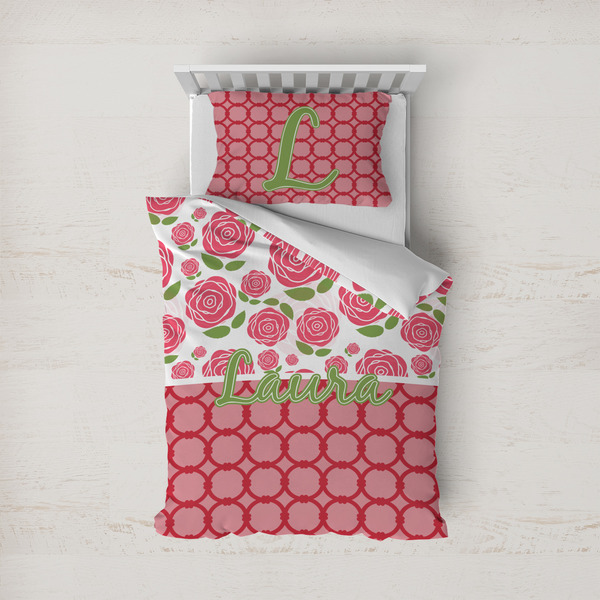 Custom Roses Duvet Cover Set - Twin (Personalized)