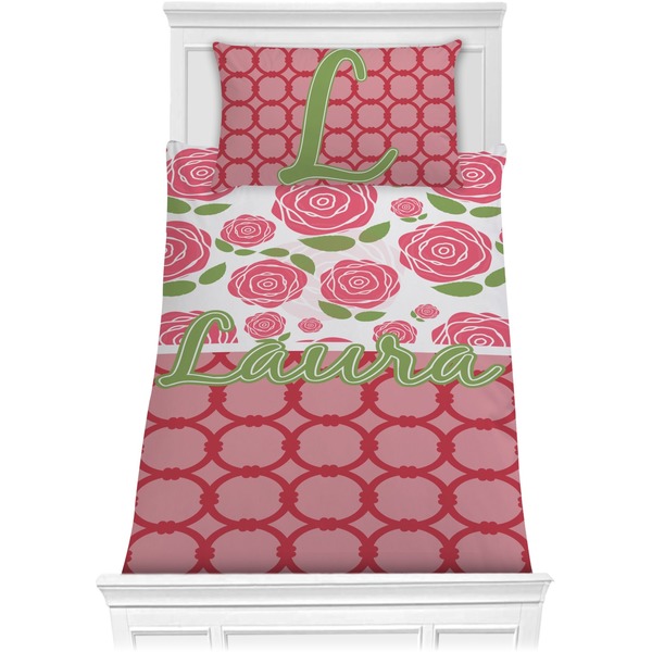 Custom Roses Comforter Set - Twin (Personalized)