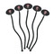 Roses Black Plastic 7" Stir Stick - Oval - Fan
