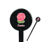 Roses 7" Round Plastic Stir Sticks - Black - Single Sided (Personalized)