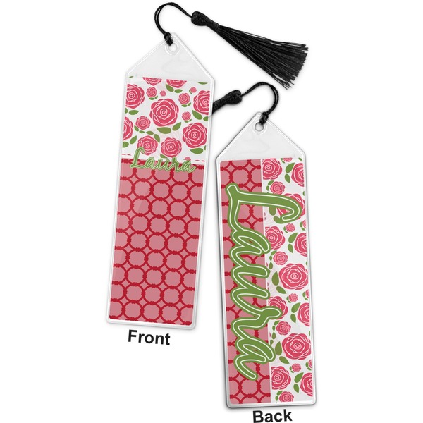 Roses Bookmark with tassel - Front and Back