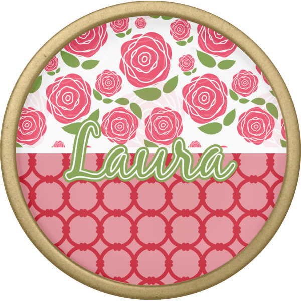 Roses Cabinet Knob - Gold - Front