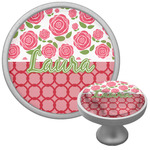 Roses Cabinet Knob (Silver) (Personalized)