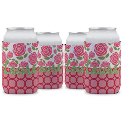 Roses Can Cooler (12 oz) - Set of 4 w/ Name or Text