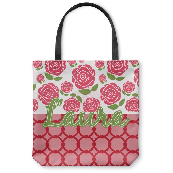 Custom Roses Canvas Tote Bag - Large - 18"x18" (Personalized)