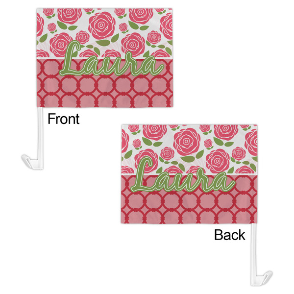 Roses Car Flag - 11" x 8" - Front & Back View