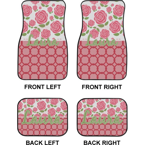 Roses Car Floor Mats Set (2F + 2B)