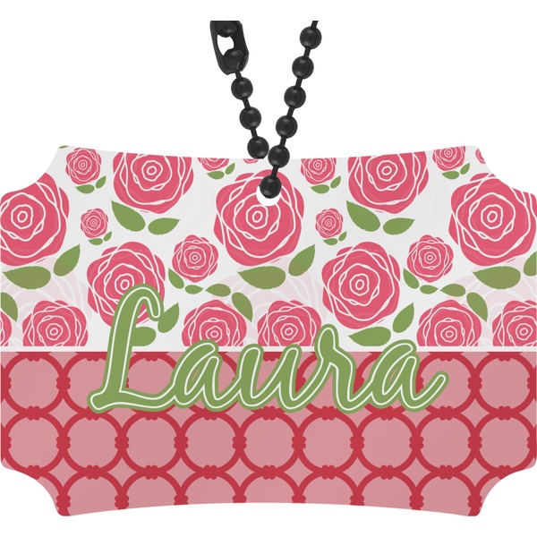 Custom Roses Rear View Mirror Ornament (Personalized)