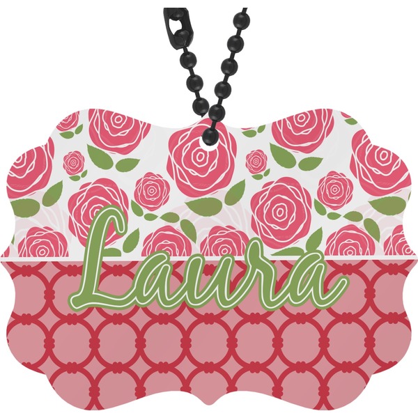 Custom Roses Rear View Mirror Charm (Personalized)