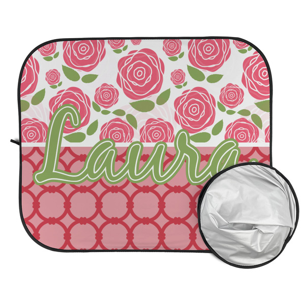 Roses Car Sun Shades - FOLDED & UNFOLDED