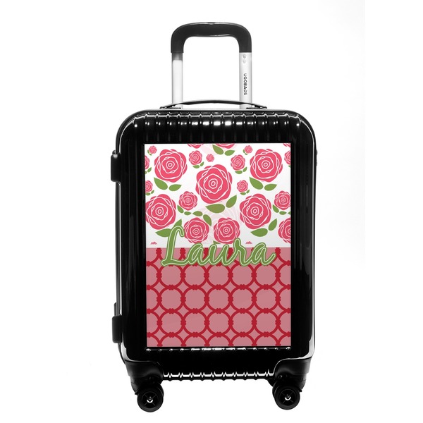 Custom Roses Carry On Hard Shell Suitcase (Personalized)