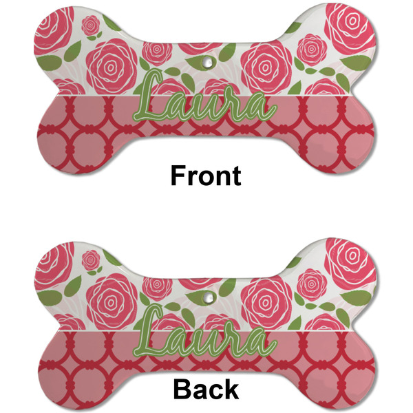 Roses Ceramic Flat Ornament - Bone Front & Back (APPROVAL)