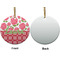 Roses Ceramic Flat Ornament - Circle Front & Back (APPROVAL)