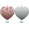 Roses Ceramic Flat Ornament - Heart Front & Back (APPROVAL)