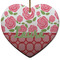 Roses Ceramic Flat Ornament - Heart (Front)