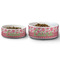 Roses Ceramic Dog Bowls - Size Comparison
