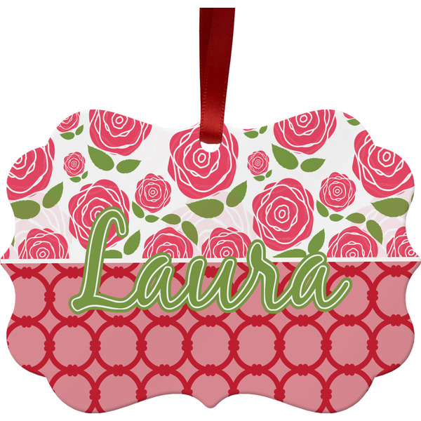 Roses Christmas Ornament (Front View)