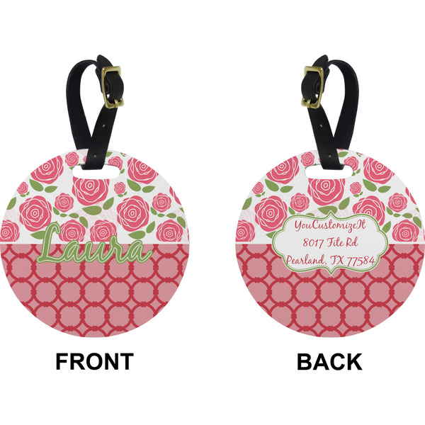 Roses Circle Luggage Tag (Front + Back)