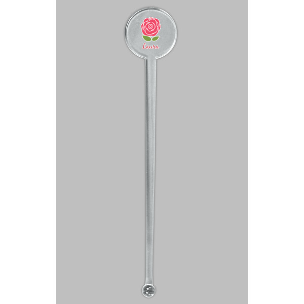 Roses Clear Plastic 7" Stir Stick - Round - Single Stick