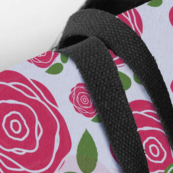 Roses Closeup of Tote w/Black Handles
