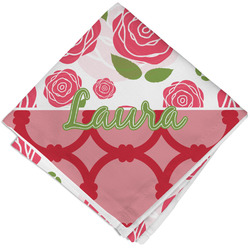 Roses Cloth Cocktail Napkin - Single w/ Name or Text